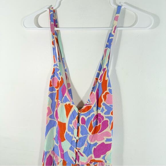 FRNCH Paris Amande Multicolor Geometric Maxi Tiered Textured Dress Small - Picture 11 of 16